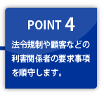 ものづくりの仕組みの有効性を認識し常に進化させます。